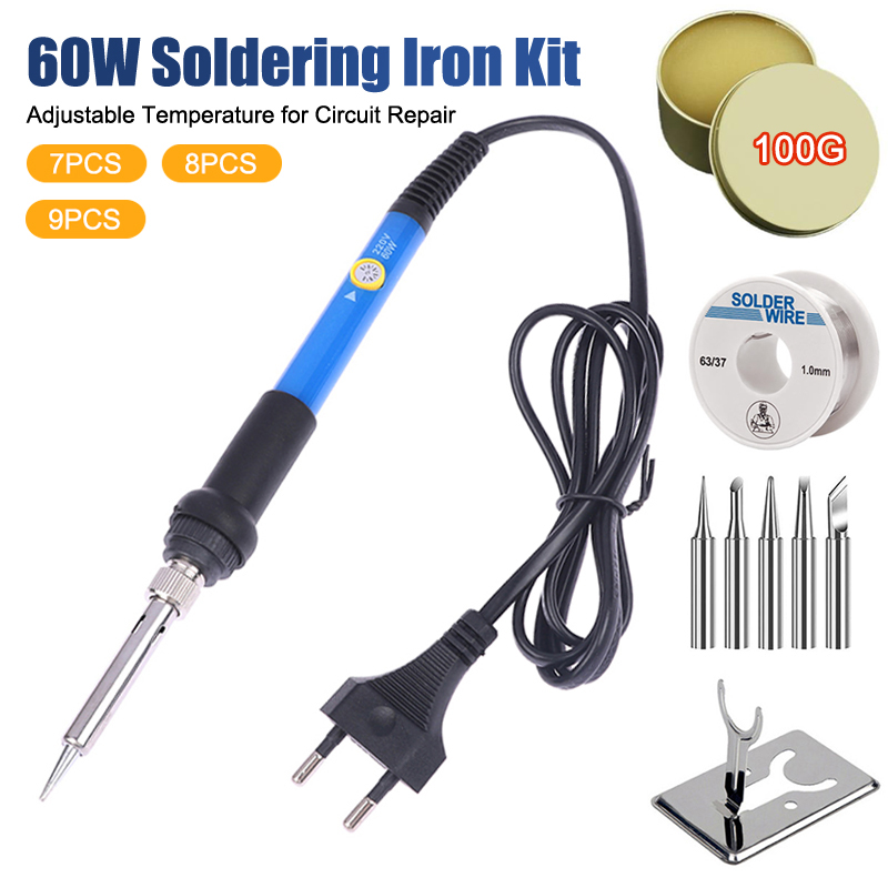 Soldering Iron Kit - Instelbare temperatuur 220V 60W elektrische soldeerboutset