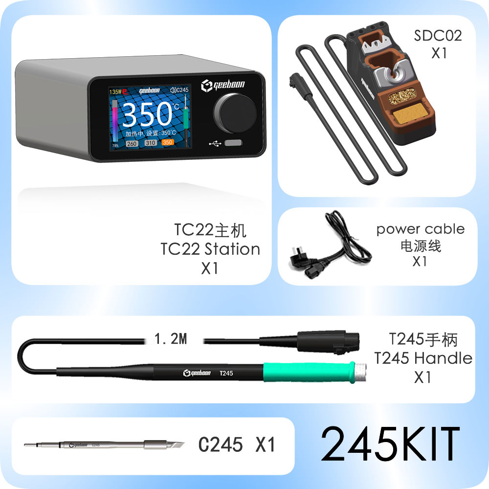 Soldering Iron Kit - GEEBOON TC22 240W Soldeerstation Set met