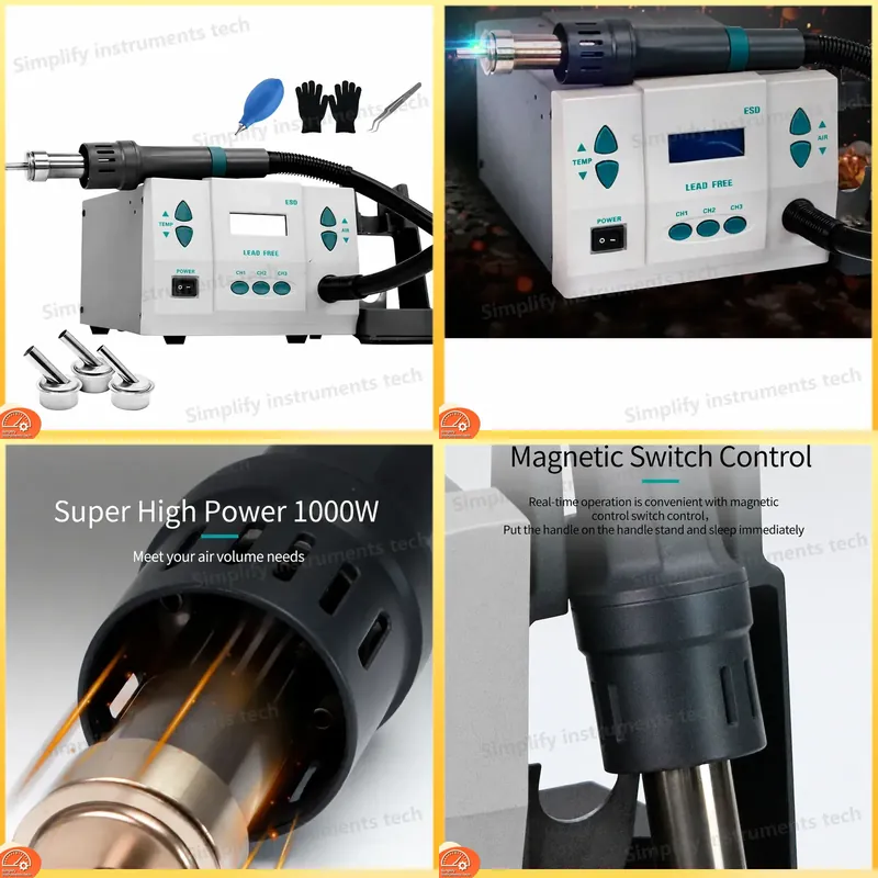Diy Soldering Station No Electronics - Heteluchtpistool BGA Rework Station Soldeerbout 1300W