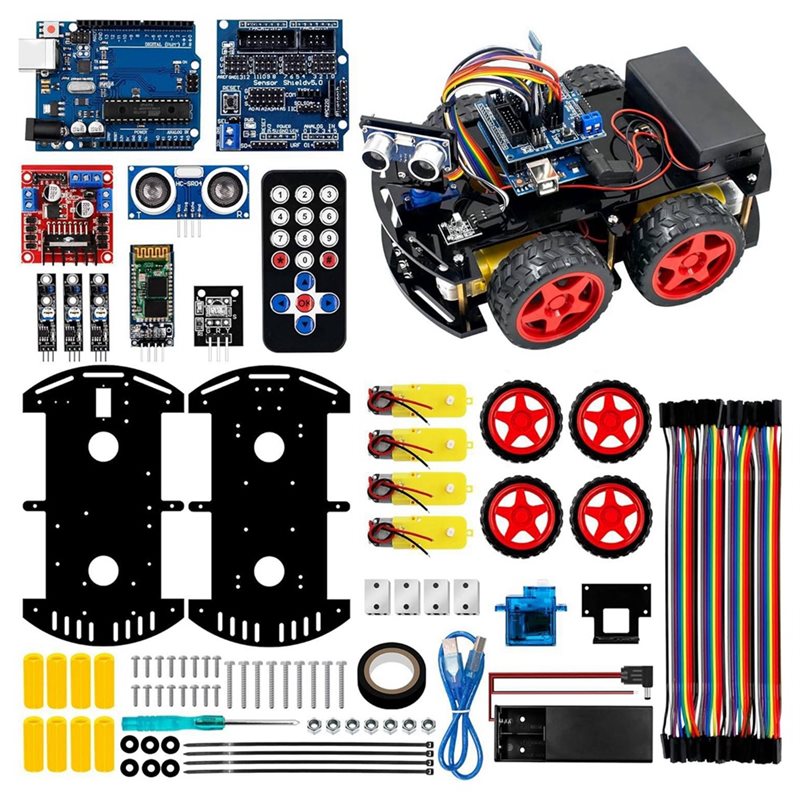 Arduino Uno Starter Kit - WOWFU-4WD Smart Robot Auto Kit voor