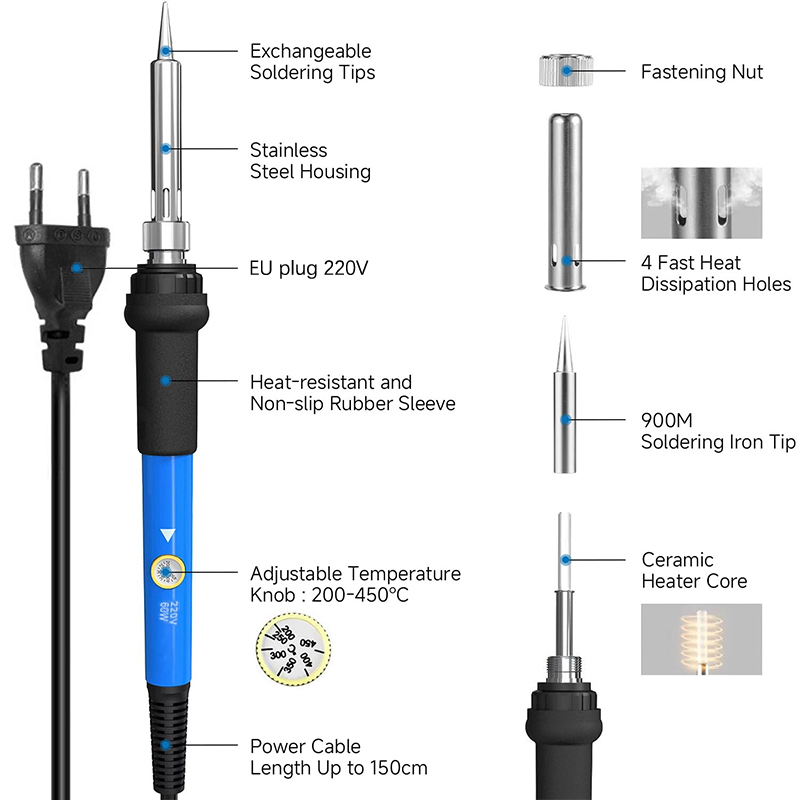 Instelbare temperatuur 220V 60 - Soldering Iron Kit recensie en prijs