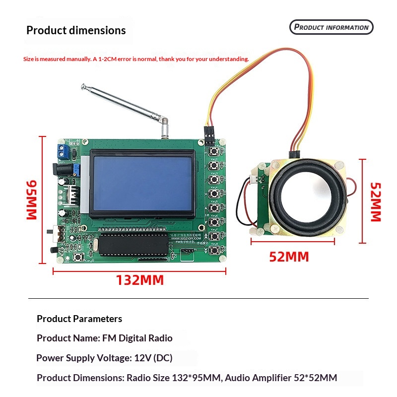 Digitale FM FM-radio DIY elekt - Diy Analog Electronics recensie en prijs