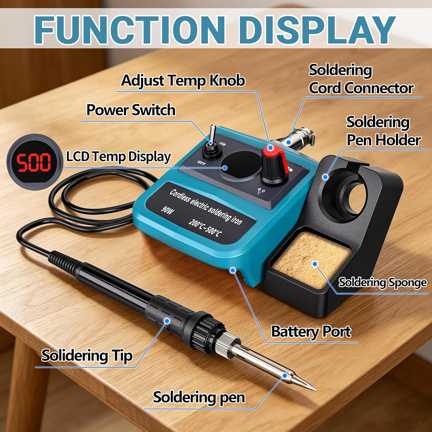 90W LED digitale draadloze sol - Soldering Iron Kit recensie en prijs