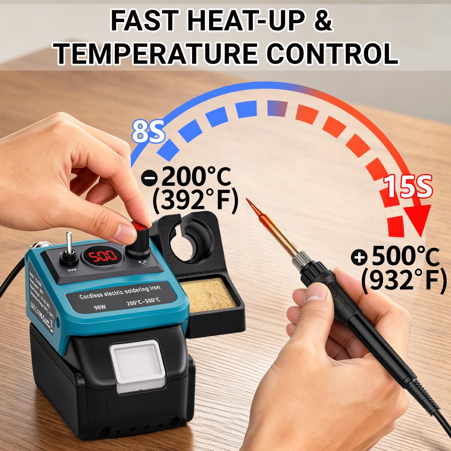 90W LED digitale draadloze sol - Soldering Iron Kit recensie en prijs
