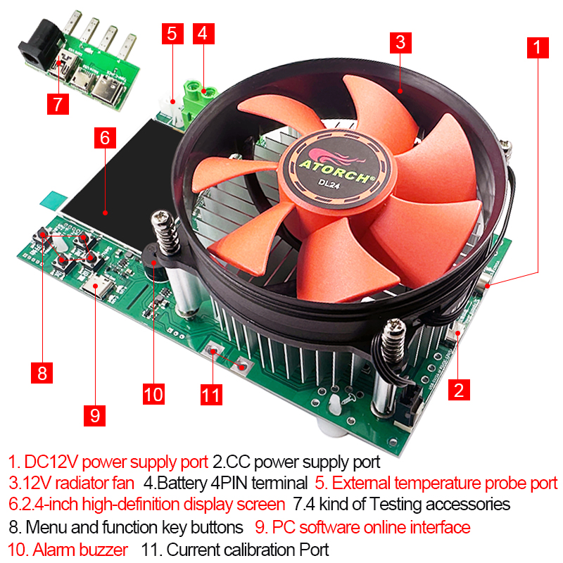 150W 4-draden batterijcapacite - Diy Electronic Load recensie en prijs